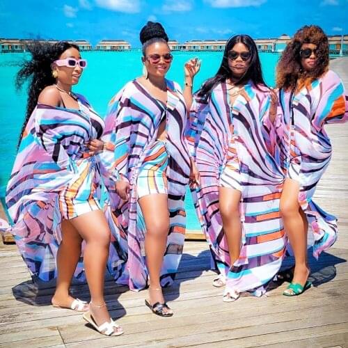 2021 Best Quality Famous Brand Women Set 2Pcs Stripe Print X Long Coat