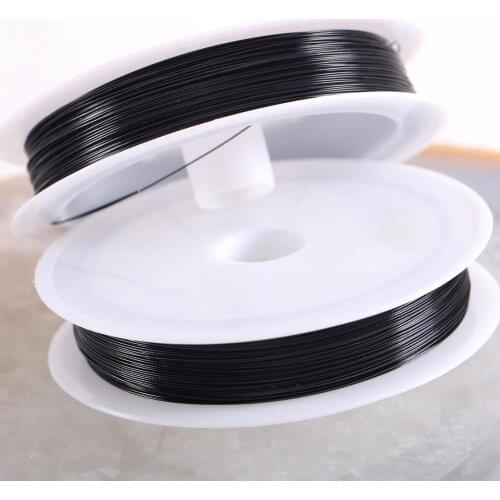 0.38MMx50M Black Wire For Making Bracelet 2Rolls Beading Neckalce Rope String for Diy Rings Earring N068