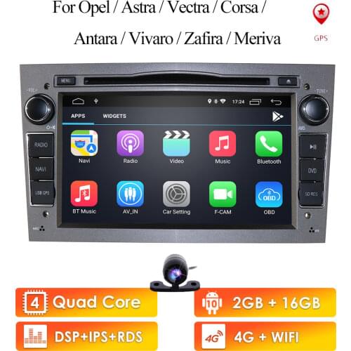 1024*600 QuadCore 2din Android10.0 2G+16G RDS Car DVD Player For Opel Corsa Vectra C D Meriva Vivaro Tigra Signum Radio GPS Navi