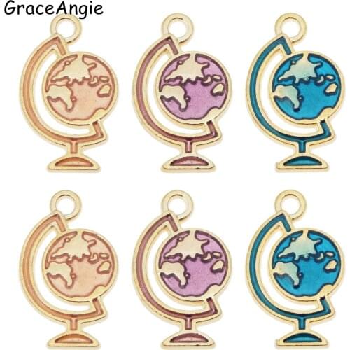 12pcs/lot Enamel Globe Universe Planet Jewelry Accessories Charm Pendant Alloy Enamel Star Charm Pendant DIY Earrings Necklace