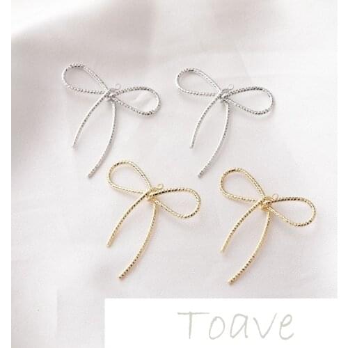14K bag gold batch flower bow pendant diy earrings hand-made material accessories