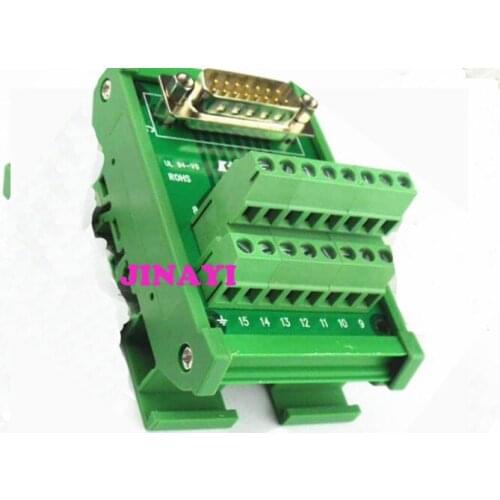 2pcs 15 pins DB15 D-SUB DR-15 Male Female signals Terminal PCB Breakout 2 row Adapter Connector