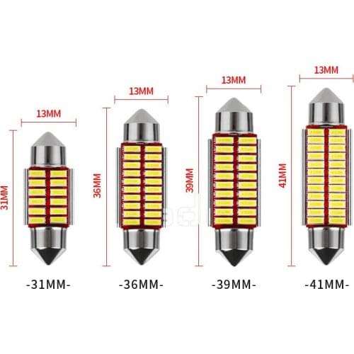 2pcs Car C5W Led Canbus Festoon C10W 31/36/39/41MM 3014 Error Free Interior Reading Light Clearance Bulbs Auto plate Lamp