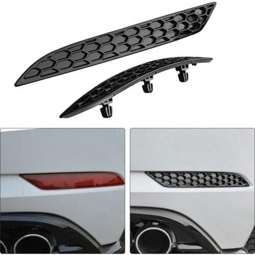 2Pcs Replacemet Modified Glossy Honeycomb Tail Rear Fog Light Lamp Cover Trim Insert Garnish for Golf 7.5 MK7.5