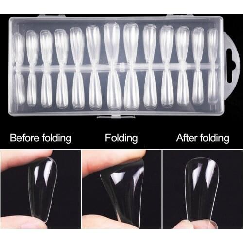 260pcs/box Coffin False Nail Tips Full Cover Natural White Nails Fake Tip Press On Salon Manicure Supply