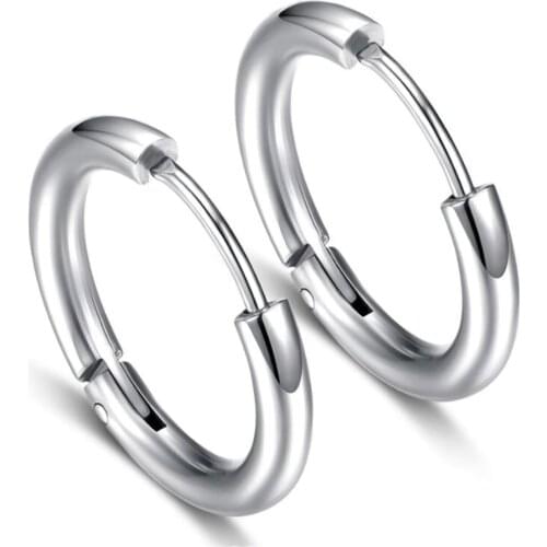 4Pair The Latest Cross-border Straight Line for Stainless Steel Round Earrings Euramerican Fashion Round Ear Piercing Earrings