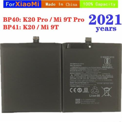 2021 For Xiaomi BP41 BP40 Redmi K20 Pro Mi 9T Pro Mi9T Redmi K20Pro Mobile Phone Battery 4000mAh Premium Genuine Batterie