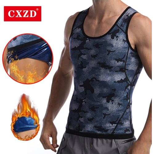 CXZD Men Slimming Body Shaper Waist Trainer Camouflage Vest Tummy Control Shirt Back Correction Abdomen Tank Top Shaperwear