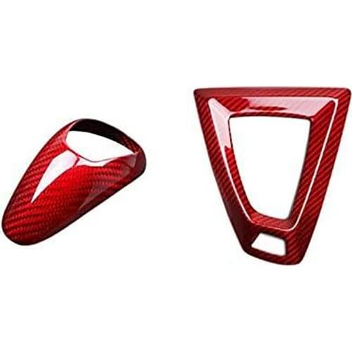 For M2 M3 M4 F80 F82 F83 F87 2014- Car Gear Shift Cover Trim Red Carbon Fiber Console Gear Box Frame Accessories