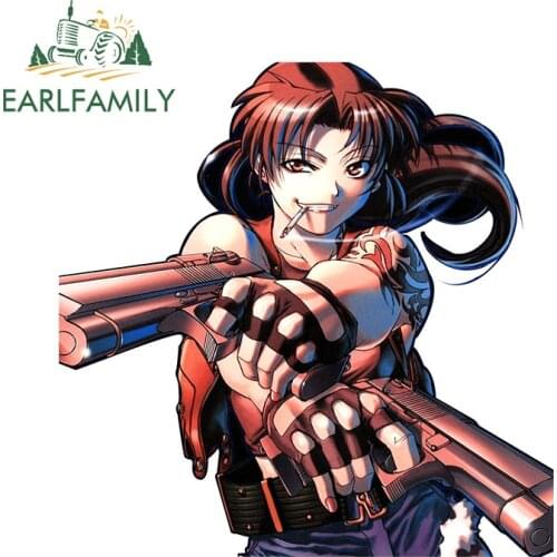 EARLFAMILY 13cm x 13cm for Black Lagoon Revy Anime Decal Vinyl Car Stickers Scratch-Proof Waterproof Windows Car Door Protector