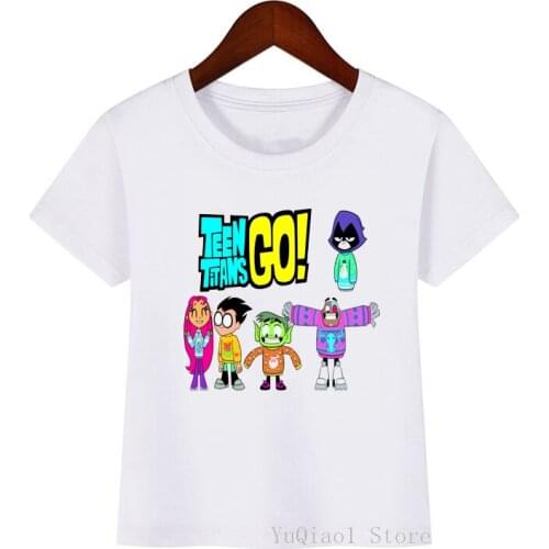 Teen Titans Go Graphic Print Tshirt For Girls/Boys Kids Clothes Funny Cartoon T Shirt Kawaii Toddler Clothing Harajuku Shirt