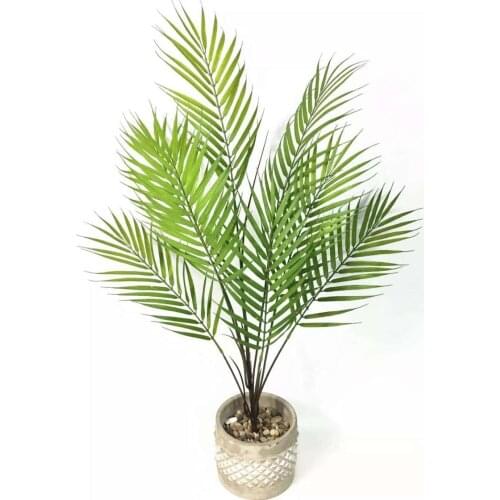 80cm8 Fork Artificial Tropical Plants Green Plastic Palm Branch Monstera Potted Indoor Home Wedding Party Decoration Photo Props