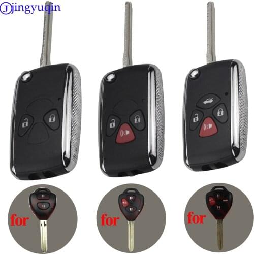Jingyuqin cut blade 2/3/4 Buttons Modified Flip Remote Car Key Shell Fob Case For Toyota Corolla RAV4 Camry Avlon TOY43 Blade