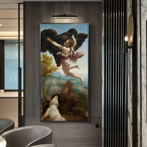 Citon Canvas Art Oil painting Correggio 《The Abduction of Ganymede 》Artwork Poster Picture Modern Wall decor Home Decoration