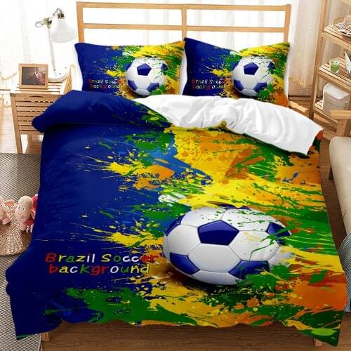 Oil Painting Football Bedding Set Sports Fashion Cool 3d Duvet Cover Sets Comforter Bed Linen Twin Queen King Single Size Gift