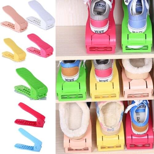 Space-saving Shoes Storage Holders Racks Slippers Boots Clever Organizer Adjustable White Shoes Rack