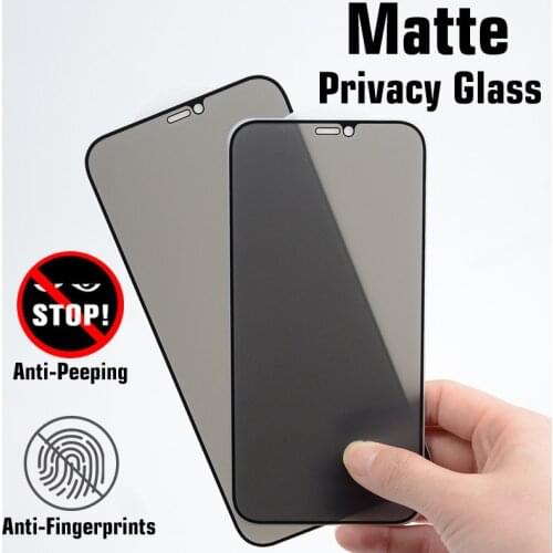 2 Pcs No Fingerprint Matte Anti Glare Tempered Glass For iPhone 12 Pro Max 12 Pro Anti spy Screen Protector For iphone 12 11 Pro