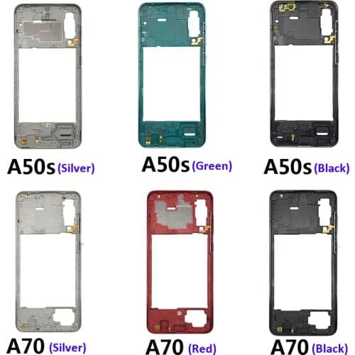 20PCS For Samsung Galaxy A30 A20S A30S A50S A70 Housing Middle Frame Bezel Plate Cover With Side Key Replacement Parts