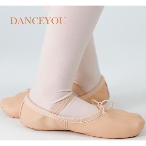 Leather Ballet Shoes Girls Full Cow Suede Sole Toddler Children Ballet Slippers Soft Gymnastics Dance Shoes Wholesale Dancewear