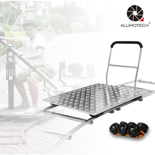 Max Load 600lbs Heavy Duty Stainless Curved&Straight Rail+Dolly Car For Video