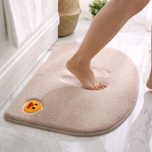 Cute Bath Mats Anti-Slip Memory Foam Water Absorption Bathroom Carpet Quick Dry Toilet Rug Yellow Duck Foot Pad For Shower Room
