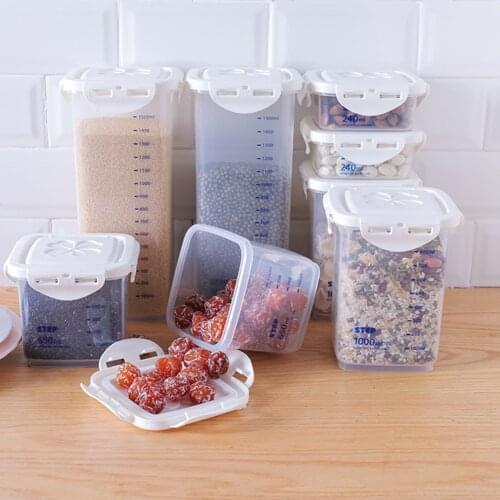 Multi-Scale Cylindrical Kitchen Sealed Can Whole Grain Plastic Storage Tank Box Kitchen Storage Tank Tools Kitchen Sealed Cans