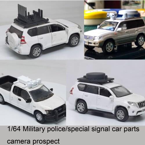 1/64 Model Car Modified Parts Black Camera Pan Roof Rack Bumper Front/Rear Gear Board Webcam Round Table 1:64 Toy Cars DIY Acc