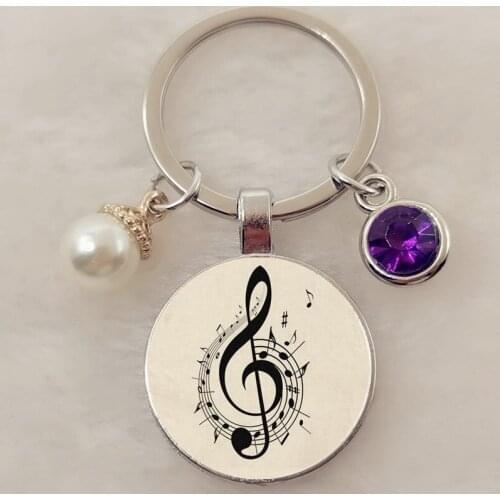 Musical Instruments Guitar Flute Violin Music Keychain Pendant Music Note Keychain Birthstone Keychain Jewelry Gift
