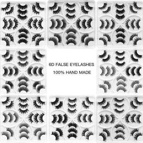 NEW 5/10Pairs 10-20mm Natural 3D False Eyelashes Dramatic Volume Fake Lashes Makeup Mink Lashes Extension Makeup Tool Kit Cilios