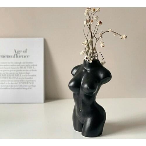 Nordic Ins Abstract Female Body Art Design Sculpture Vase Home Decoration Accessories Ceramic Planter FlowerPot Basket Ornaments