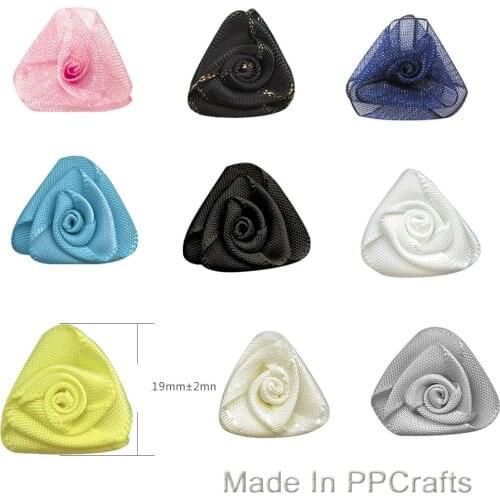 New 3/8" Satin/Organza Ribbon Rose Flower For Cloth Wedding Hairbow DIY Crafts Toy 200pcs