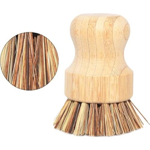 New Arrival Cleaning Brush Pot Dish Bowl Kitchen Cleaning Brush With Natural Bamboo Handle Household Necessary Hot Selling