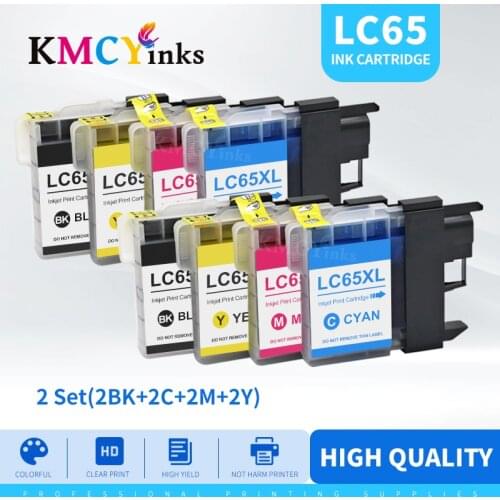 KMCYinks LC38 LC39 LC61 LC65 LC67 LC980 LC985 LC990 LC1100 Refillable Ink Cartridge For Brother DCP-J125 185C 195C J315W printer