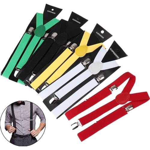 2020 Adjustable Elasticated Adult Suspender Straps Unisex Women Men Y Shape Elastic Clip-on Suspenders Pants Braces