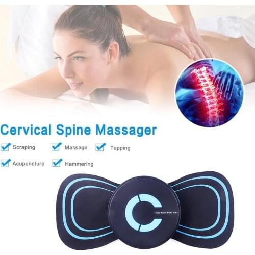 Portable Mini Electric Neck Massager Cervical Leg Back Massage Pain Relief Massages Patch Body Muscle Training Device