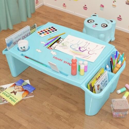 Singapore free! ! Small desk on plastic bed Childrens writing study desk Childrens multi-functional toy dining table