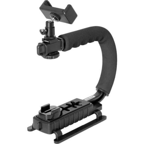 4-in-1 Smartphone+Action Camera+Camcorder+ DSLR Camera Stabilizer C Shape Rig