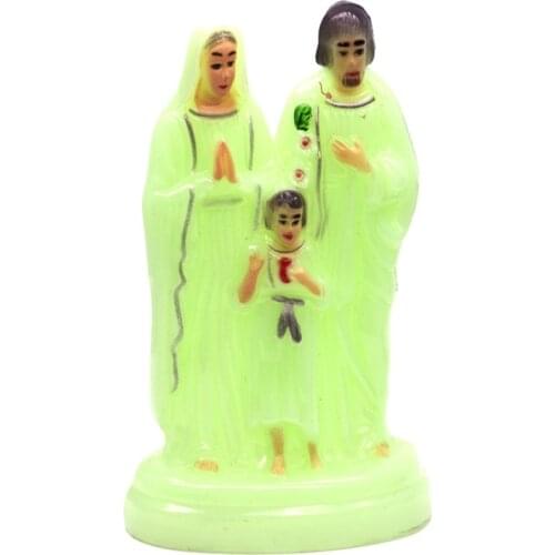 QIGO Luminous Family Icon Plastic Madonna Father Son Religious Catholic Prayer Ornaments
