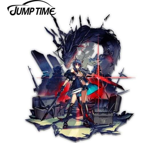 Jump Time 13 x 12cm For Arknights Chen Elite2 Anime Waifu Decal Vinyl JDM Import Drift Car Stickers Waterproof Car Accessories