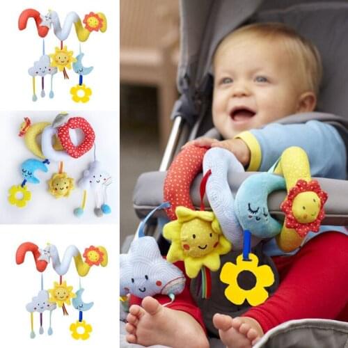 Hanging Rattles Stroller Car Seat Toy Cute Animals Toys Baby Newborn Plush Toys Sound Ringing Bell Developing Pushchair Toy