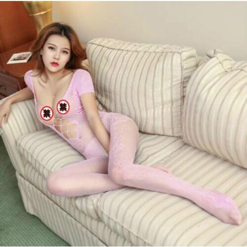SHENGRENMEI 6 Color Sexy Costumes Women Lingerie Short Sleeves Sleepwear Female Bodysuit Pink Pajamas Catsuit Erotic Sex Clothes