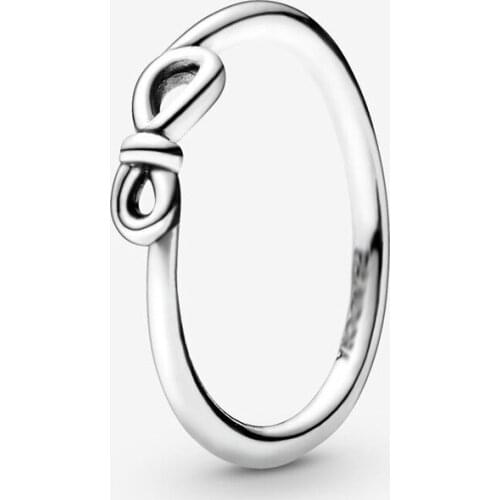 Bewill Fashion European Authentic 100% 925 Sterling Silver Bow Knot Wedding Ring Original Jewelry