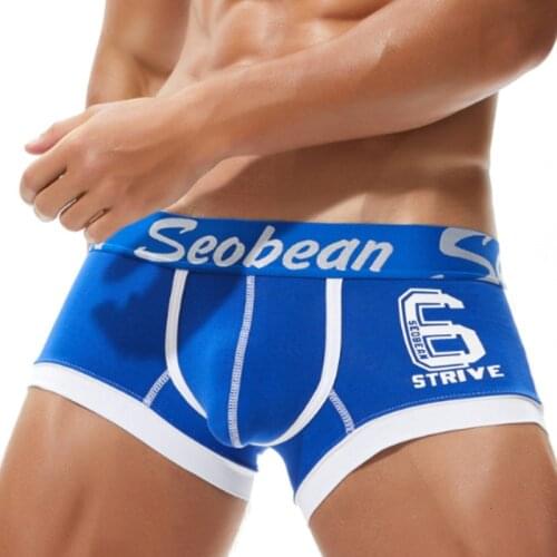 Sexy Gay Mens Underwear Boxers Comfy Cotton Male Underpants Letter Print Men Trunks Cueca Boxer Shorts Low Waist Man Underware