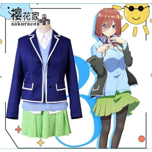 Anime The Quintessential Quintuplets Nakano School Dress Daily Uniform FullSetCosplay Costume Women Halloween FreeShipping 2020
