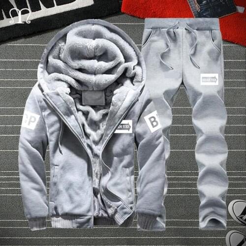 Winter Mens Set Brand Clothing Long Sleeve Thick Warm Casual Male Training Suit PLus Size 4XL Jacket Pants Two Pices Men Suits