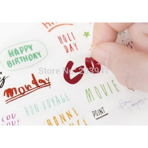 10packs/set Cartoon Multifunction Color Art font series decoration PVC Sticker DIY Phone Sticker Sign post