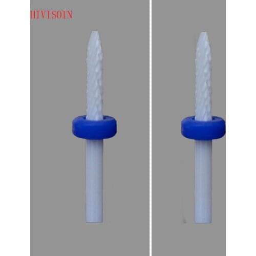 2 Pcs/Lot White Ceramic Nail Drill Bit - Under Nail Cleaner Bit - M (0035.023)