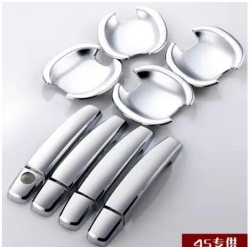 2IN1 FIT FOR MITSUBISHI LANCER 2008~2013 CHROME DOOR HANDLE + BOWL CATCH COVER TRIM ACCESSORIES