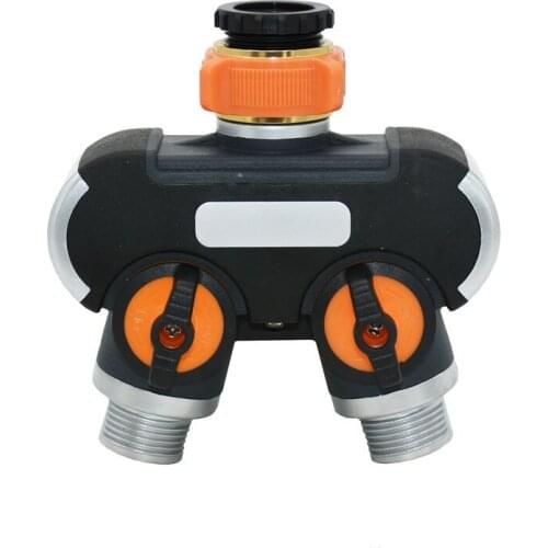 3/4" Garden 2 way tap water splitter Garden tap Irrigation valve Pipe Y Splitter Quick connector adapter 1pcs