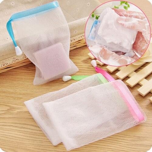 5 Pcs Mesh Net Foaming Cleaning Home Bathroom Products Bath Brushes Hanging Nylon Bubble Bags Bathe Cleaning Gloves
